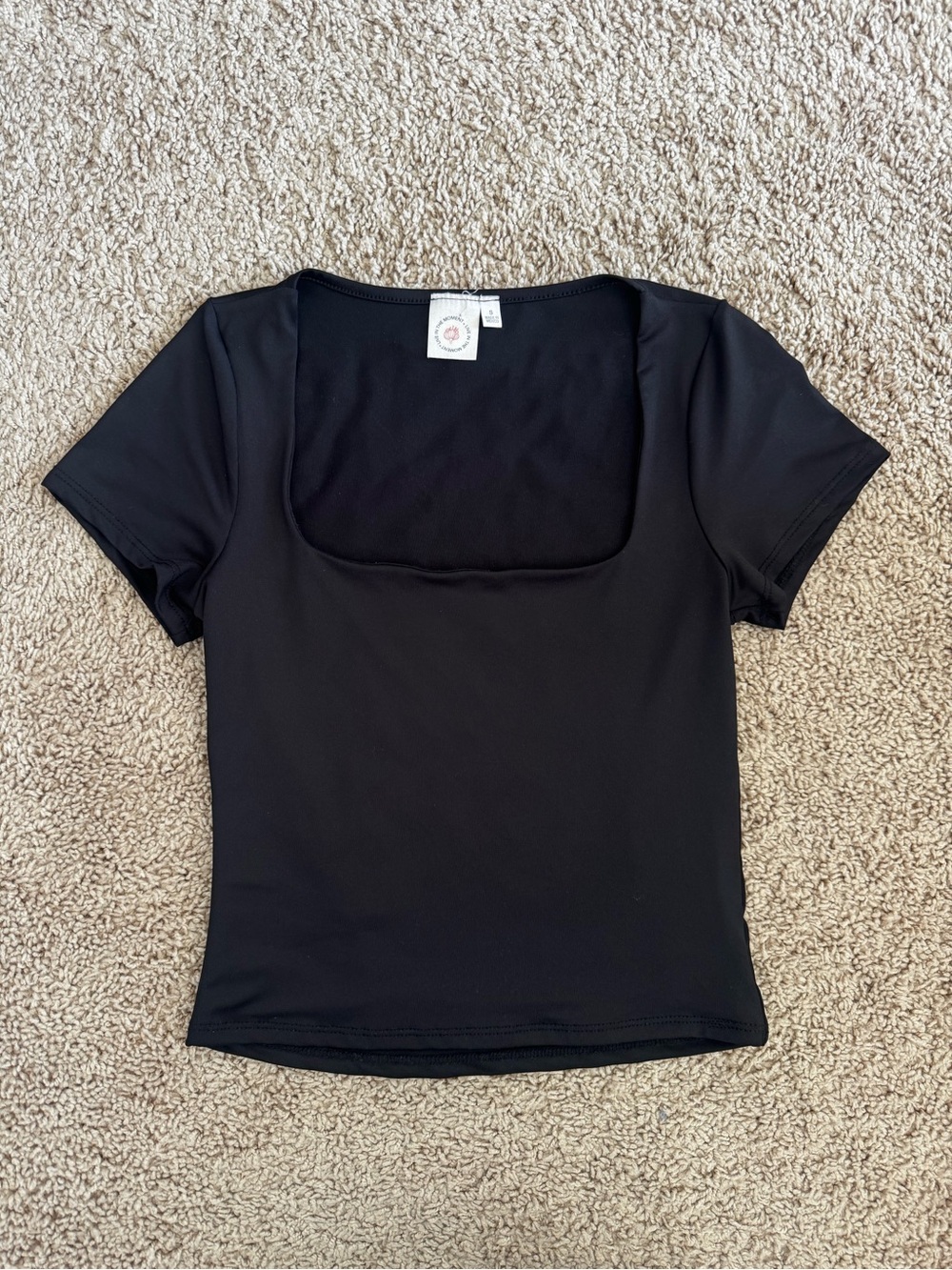 Black square neck shirt